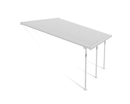 Feria 3.85m x 4.25m Patio Cover - White Aluminium Frame With Clear Polycarbonate