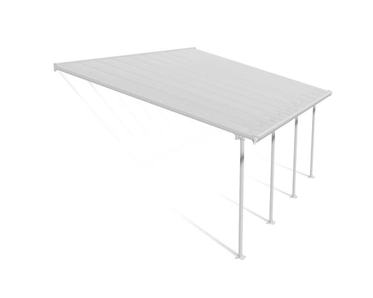 Feria 3.8m x 6.1m Patio Cover - White Aluminium Frame With Clear Polycarbonate