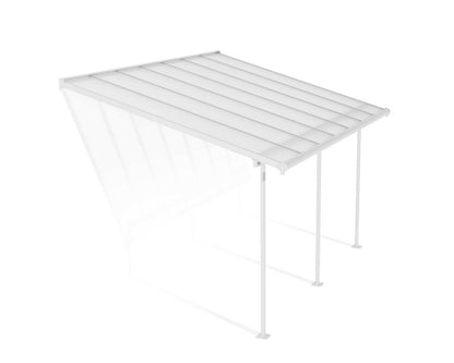 Sierra 3m x 4m Patio Cover - White Aluminium Frame With Clear Polycarbonate