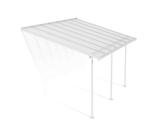 Sierra 3m x 4m Patio Cover - White Aluminium Frame With Clear Polycarbonate