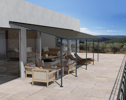 Sierra Patio Cover 8.5m x 3m - White Frame With Clear Roof