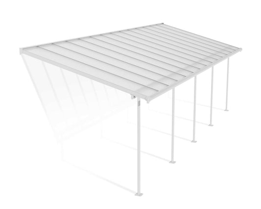Sierra Patio Cover 8.5m x 3m - White Frame With Clear Roof