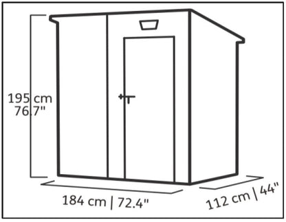 PRE ORDER: OCT. - Manor Pent Essential 6x4 Garden Shed - Dark Grey (1.8 x 1.1m)