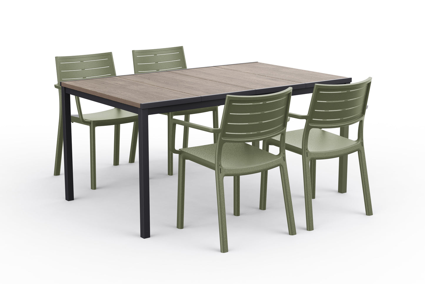 PRE ORDER: SEP. - Keter Metaline Metal Look Dining Chair: Green - 6 Pack