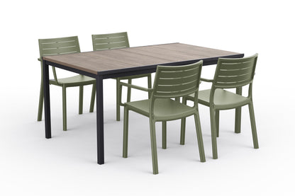 PRE ORDER: SEP. - Keter Metaline Metal Look Dining Chair: Green - 6 Pack