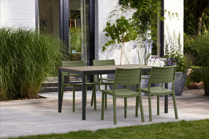 PRE ORDER: SEP. - Keter Metaline Metal Look Dining Chair: Green - 6 Pack