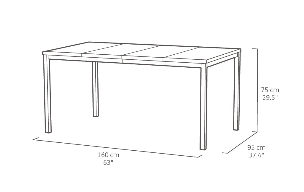 PRE ORDER: NOV. - Keter Signature Porto Dining Table - Walnut Look (1.6 x 0.9m)