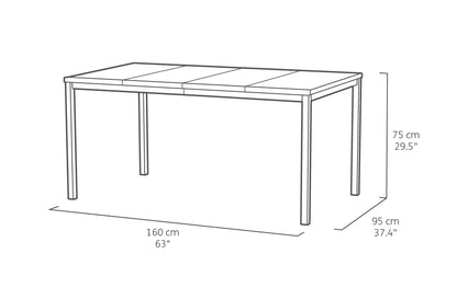 PRE ORDER: NOV. - Keter Signature Porto Dining Table - Walnut Look (1.6 x 0.9m)