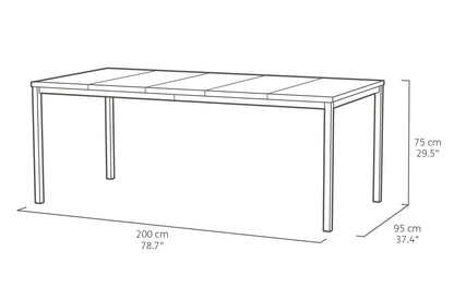PRE ORDER: NOV. - Keter Signature Porto Dining Table - Walnut Look (2 x 0.9m)