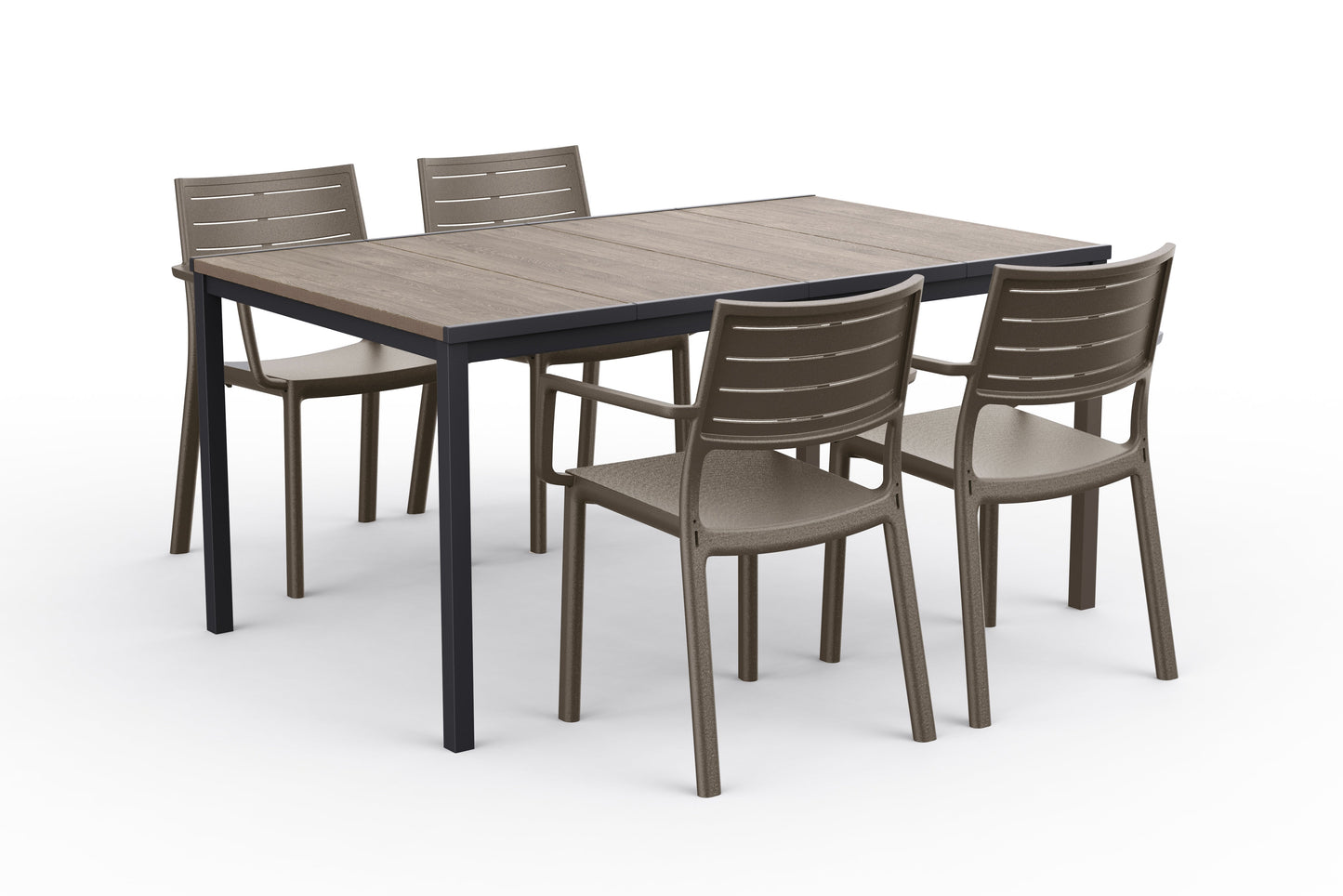 PRE ORDER: SEP. - Keter Metaline Metal Look Dining Chair: Cappuccino- 6 Pack