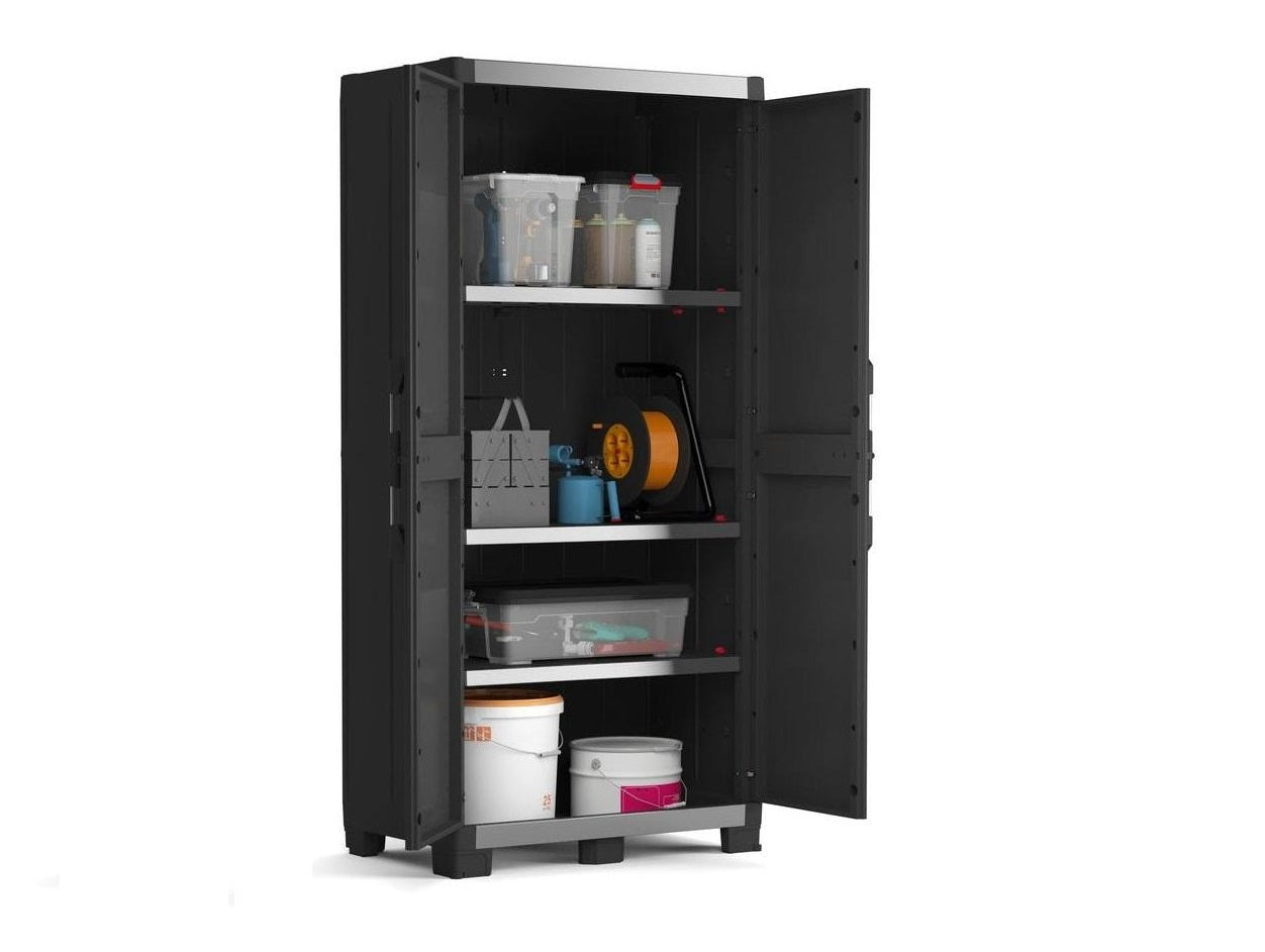 2 x Keter XL Garage Tall Storage Cabinets