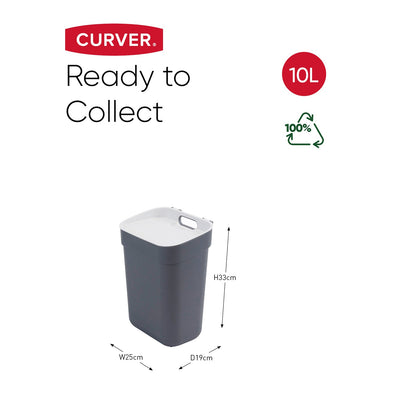 10L Ready to Collect Waste Separation Bin - Dark Grey
