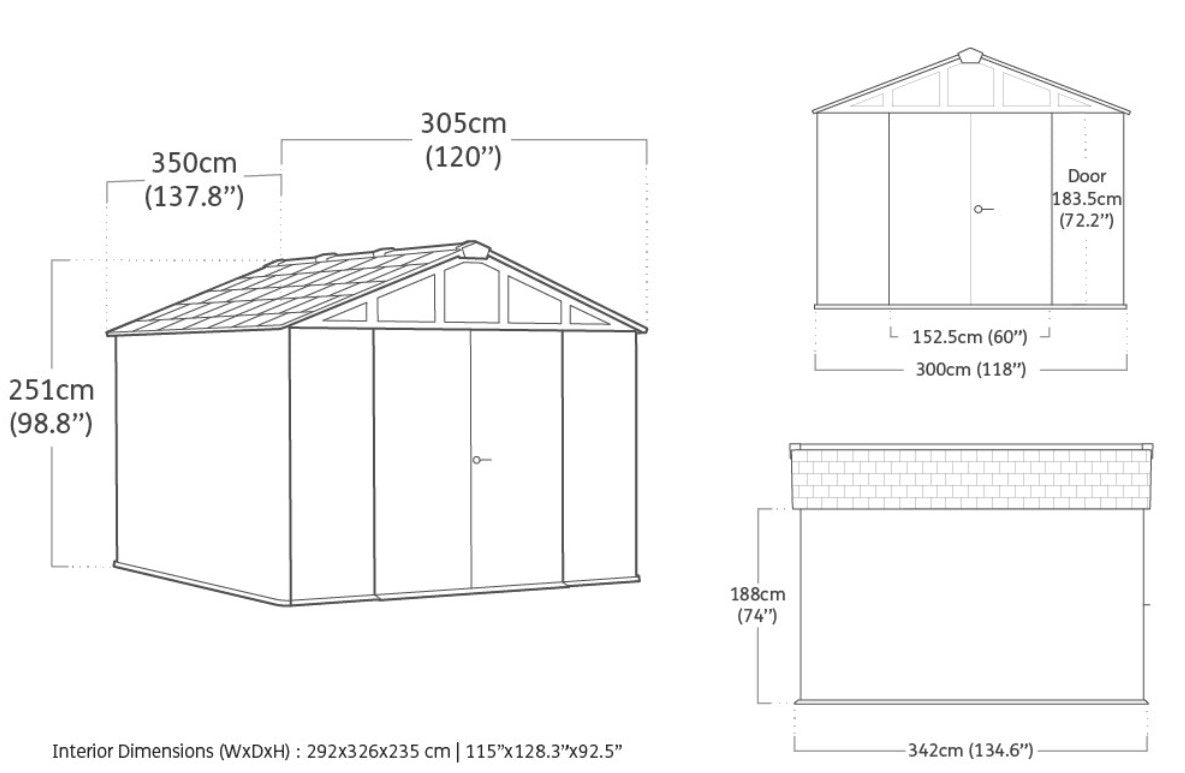 PRE ORDER: OCT. - Keter Stronghold Shed 10 x 11.5 (3 x 3.5m)