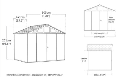 PRE ORDER: OCT. -  Keter Stronghold Shed 10 x 8 (3 x 2.4m)