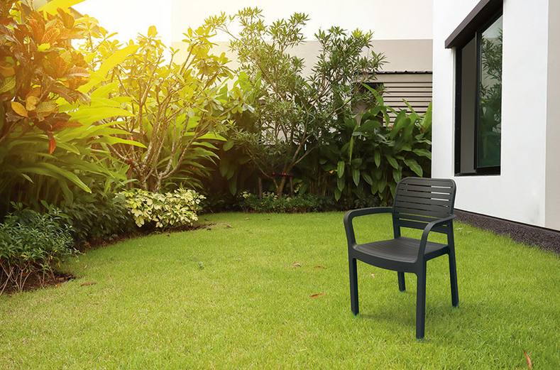 Keter Chloe Dining Chair - Graphite - 6 PACK