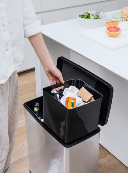 Curver Deco Duo Bin – 2 X 26L – Steel Look