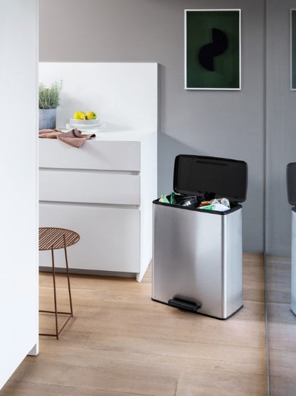 Curver Deco Duo Bin – 2 X 26L – Steel Look