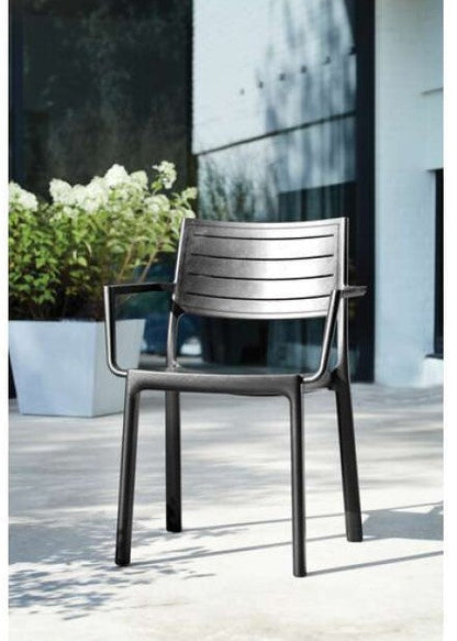Keter Metaline Metal Look Dining Set: Black