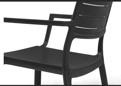Keter Metaline Metal Look Dining Set: Black
