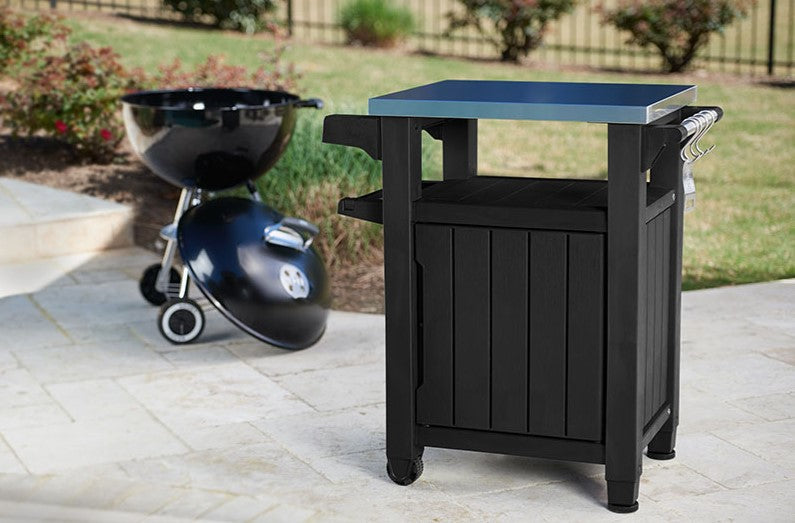 Keter Unity Classic Outdoor BBQ Prep Bench and Storage Unit
