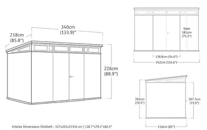 PRE ORDER: SEP. - Keter Cortina Garden Shed 11 x7 (3.4 x 2.2m)