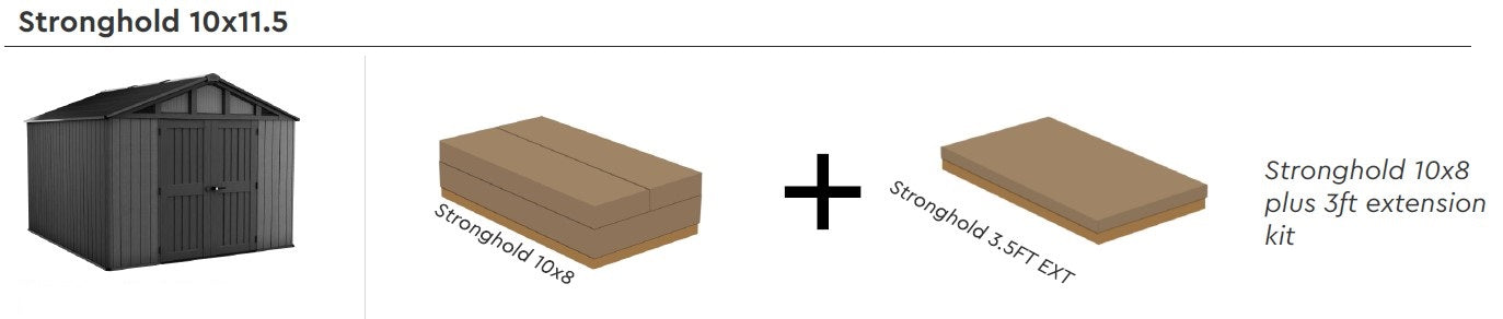 PRE ORDER: OCT. - Keter Stronghold Shed 10 x 11.5 (3 x 3.5m)