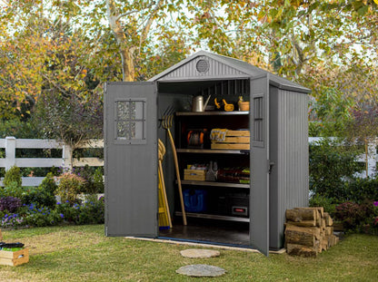 PRE ORDER: SEP. - Keter Darwin 6x4 Garden Shed - Grey (1.9 x 1.2m)