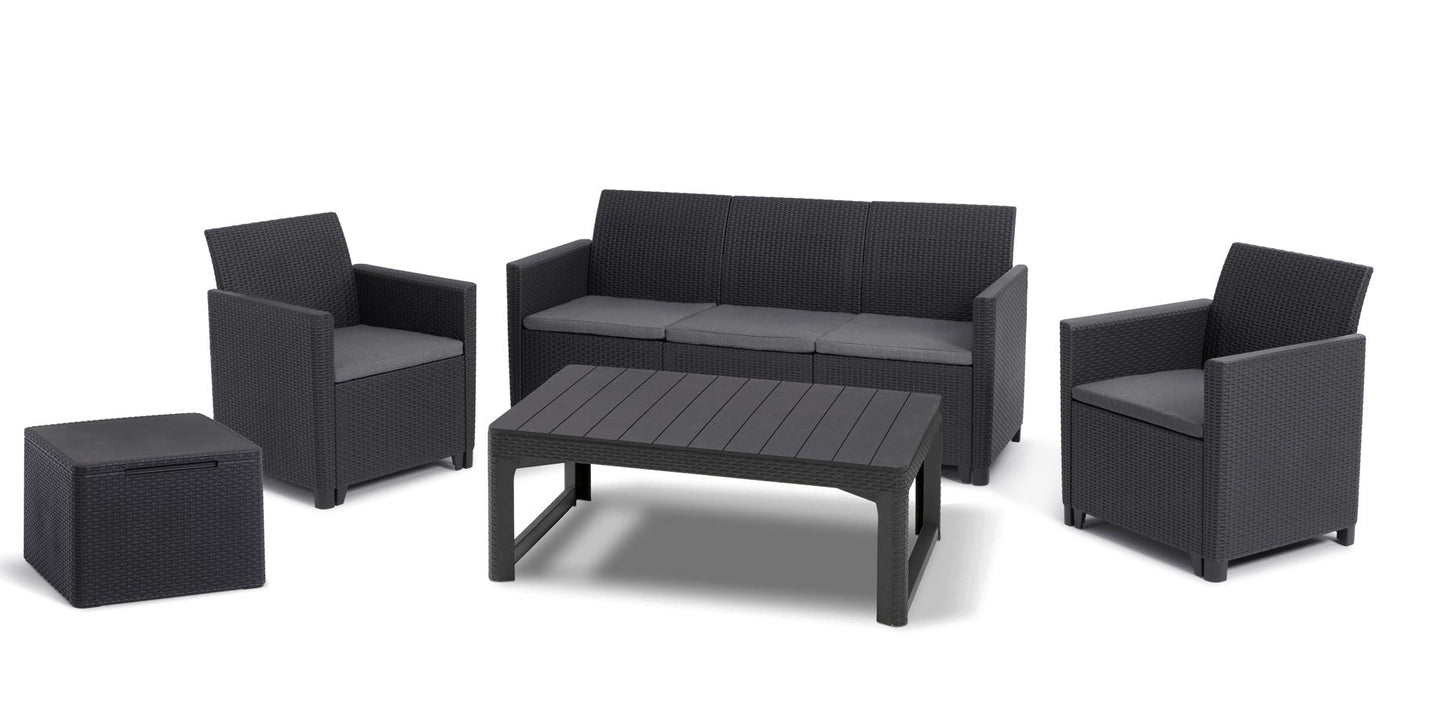 Keter Claire 5 Seater Set with Lyon Table & Storage
