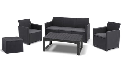 Keter Claire 5 Seater Set with Lyon Table & Storage