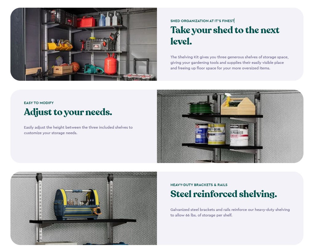 PRE ORDER: SEP. - Keter Storage Shed Shelf Kit