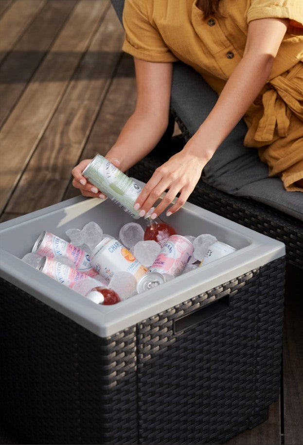 Keter Ice Cube Cooler - Side Table  - Graphite/White