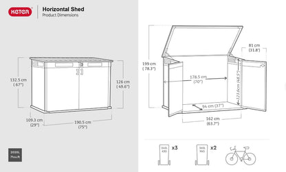 PRE ORDER: OCT. - Keter Signature Horizontal Shed - Walnut Look 2020L