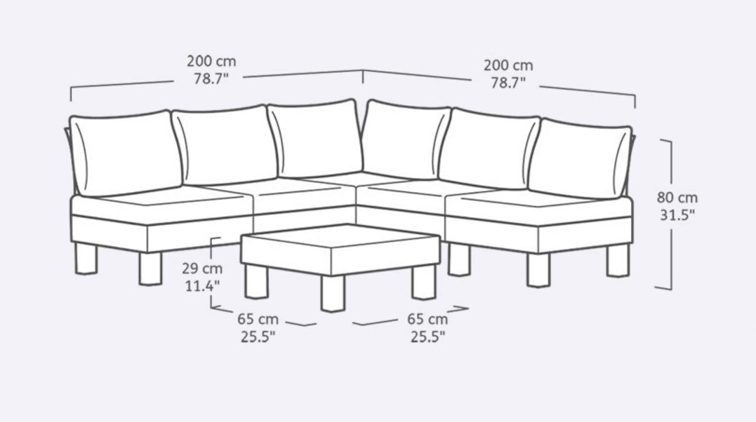 Keter Elements 6 Seater Modular Lounge Set