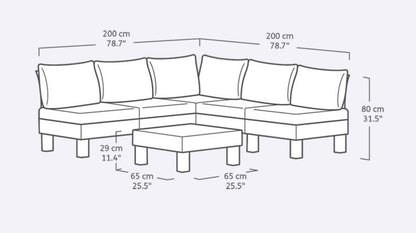 Keter Elements 6 Seater Modular Lounge Set