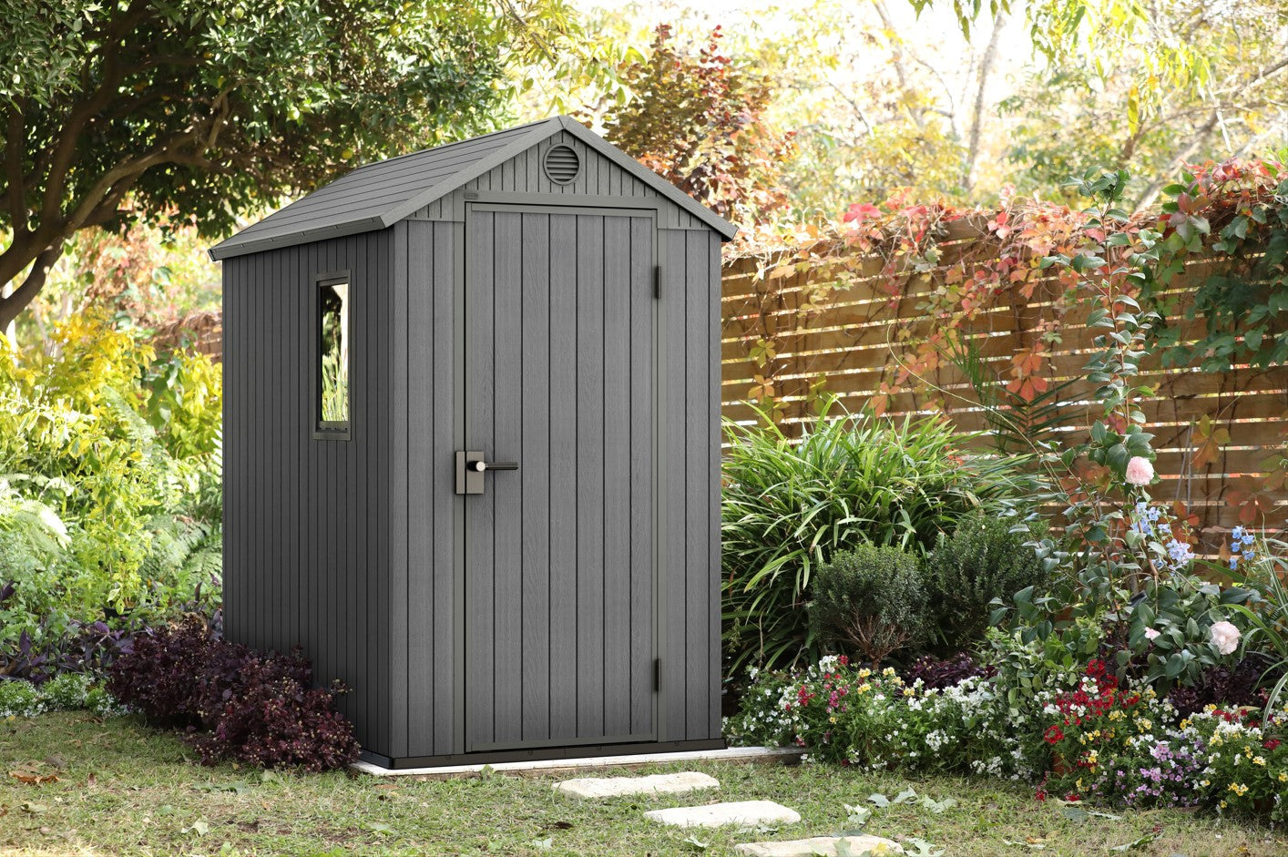 Keter Darwin 4x6 Garden Shed - Grey (1.3 x 1.9m)
