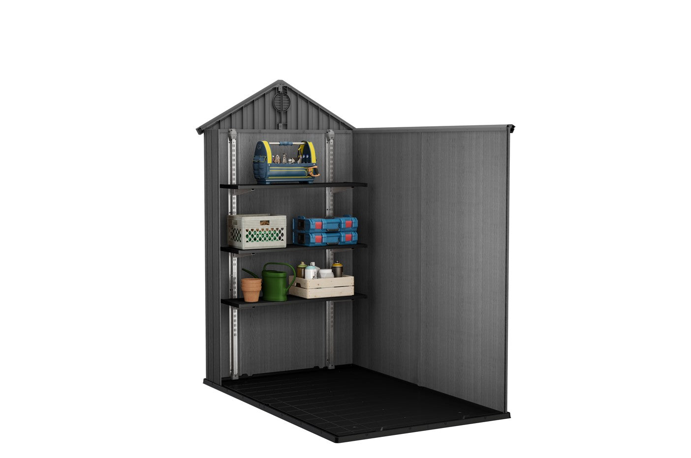 Keter Darwin 4x6 Garden Shed - Grey (1.3 x 1.9m)