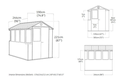 PRE ORDER: SEP. - Keter Potting 6x8 Shed - Green (1.9 x 2.4m)