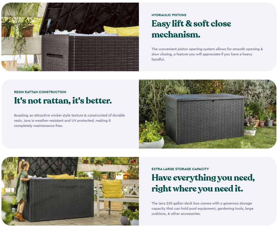 Keter Java 870L Outdoor Storage Box - Anthracite