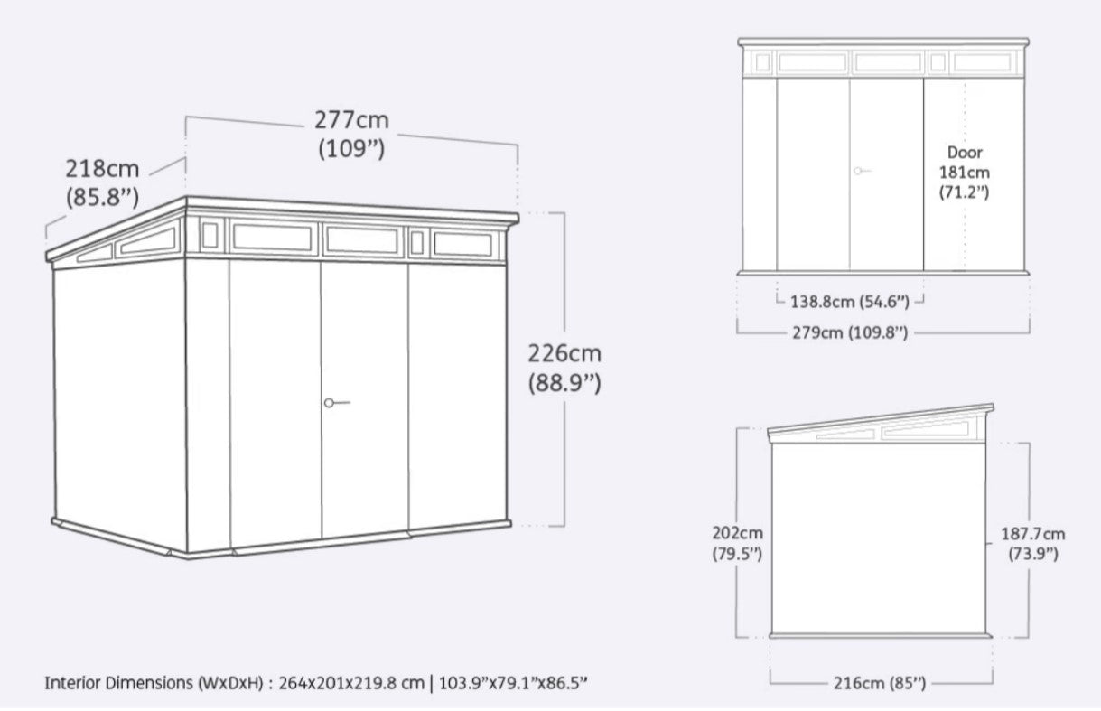 Keter Artisan 9 x 7 Garden Shed (2.8 x 2.2m) - CLEARANCE - mazeproducts