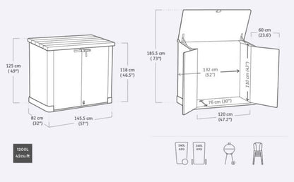 Store It Out Max Shed (Brown/Beige) 1200L