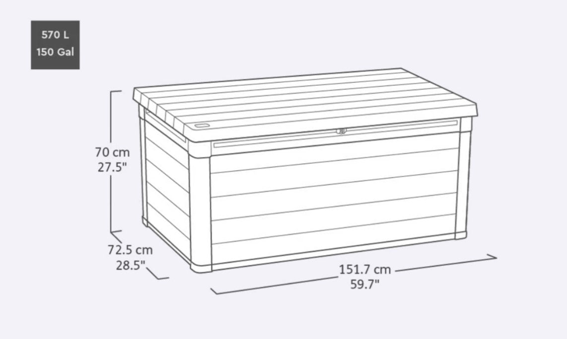 Keter Cortina 570L Storage Box - Grey