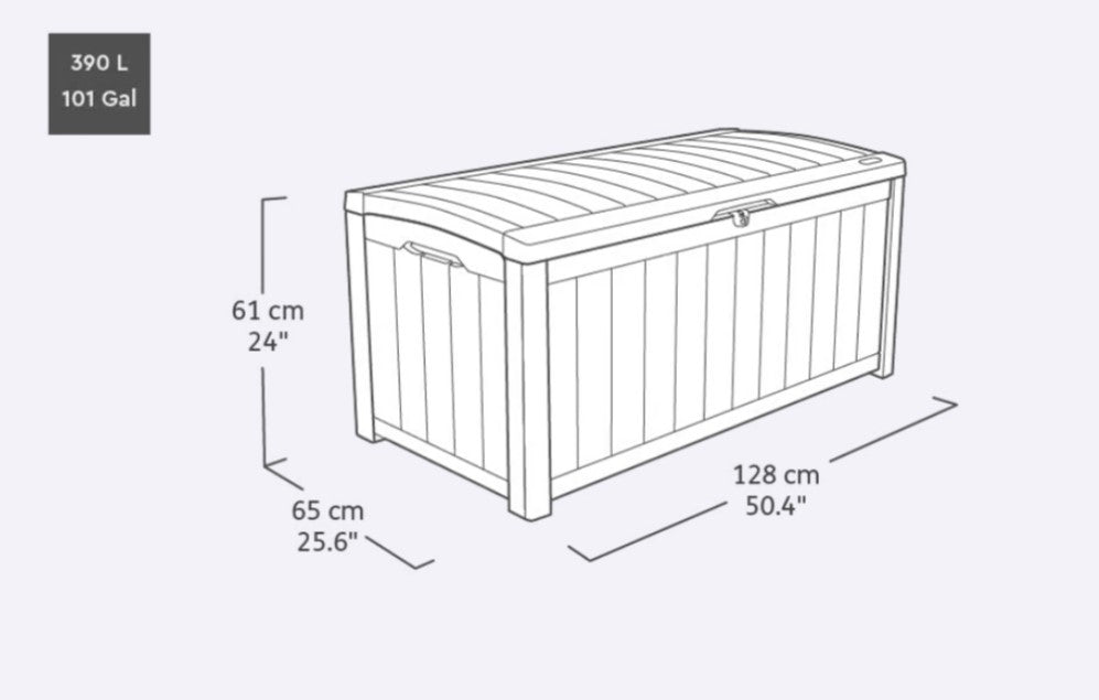 PRE ORDER: SEP. - Keter Glenwood 390L Storage Box - Graphite