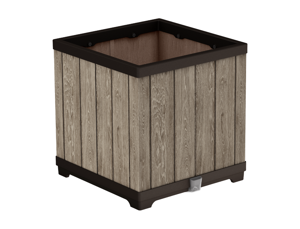 Keter Signature Square Planter- Ashwood Look