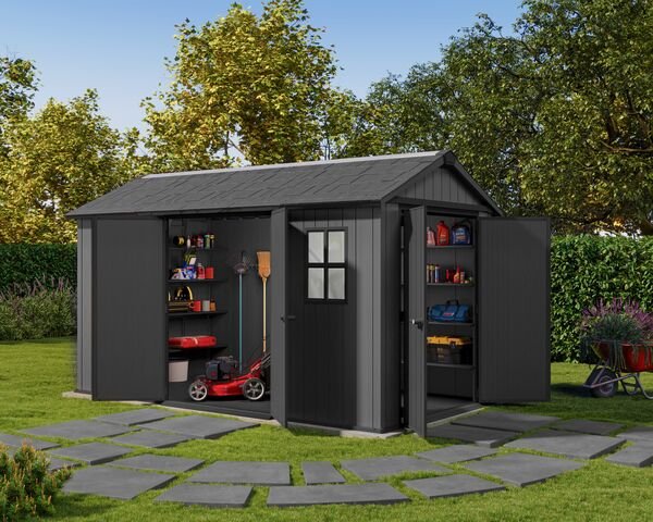 Keter Newton Plus Double Door Shed 7.5x13 (2.3 x 4.0m) - mazeproducts