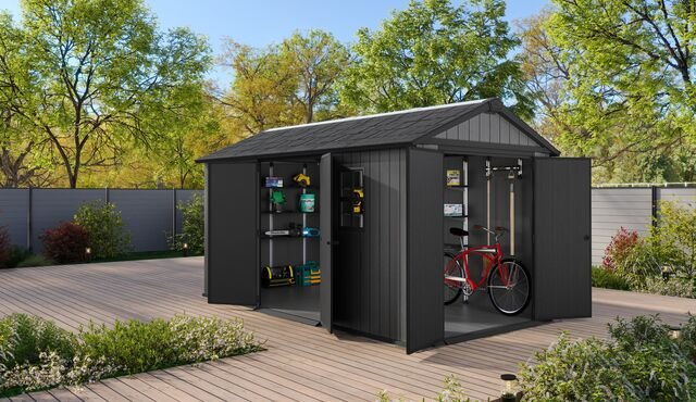 Keter Newton Plus Double Door Shed 7.5x15 (2.3 x 4.6m) - mazeproducts