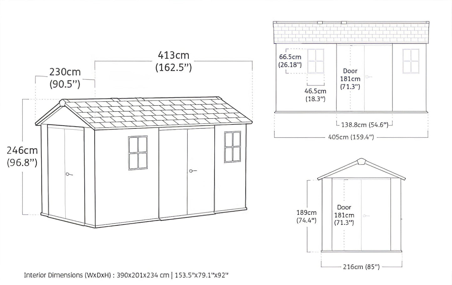 PRE ORDER: OCT. - Keter Apex Double Door Shed 7.5x13 (2.3 x 4.0m)