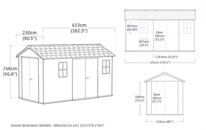 PRE ORDER: OCT. - Keter Apex Double Door Shed 7.5x13 (2.3 x 4.0m)
