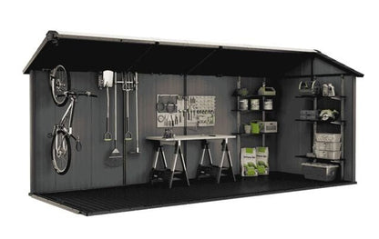 Keter Newton Plus Double Door Shed 7.5x17 (2.3 x 5.2m) - mazeproducts