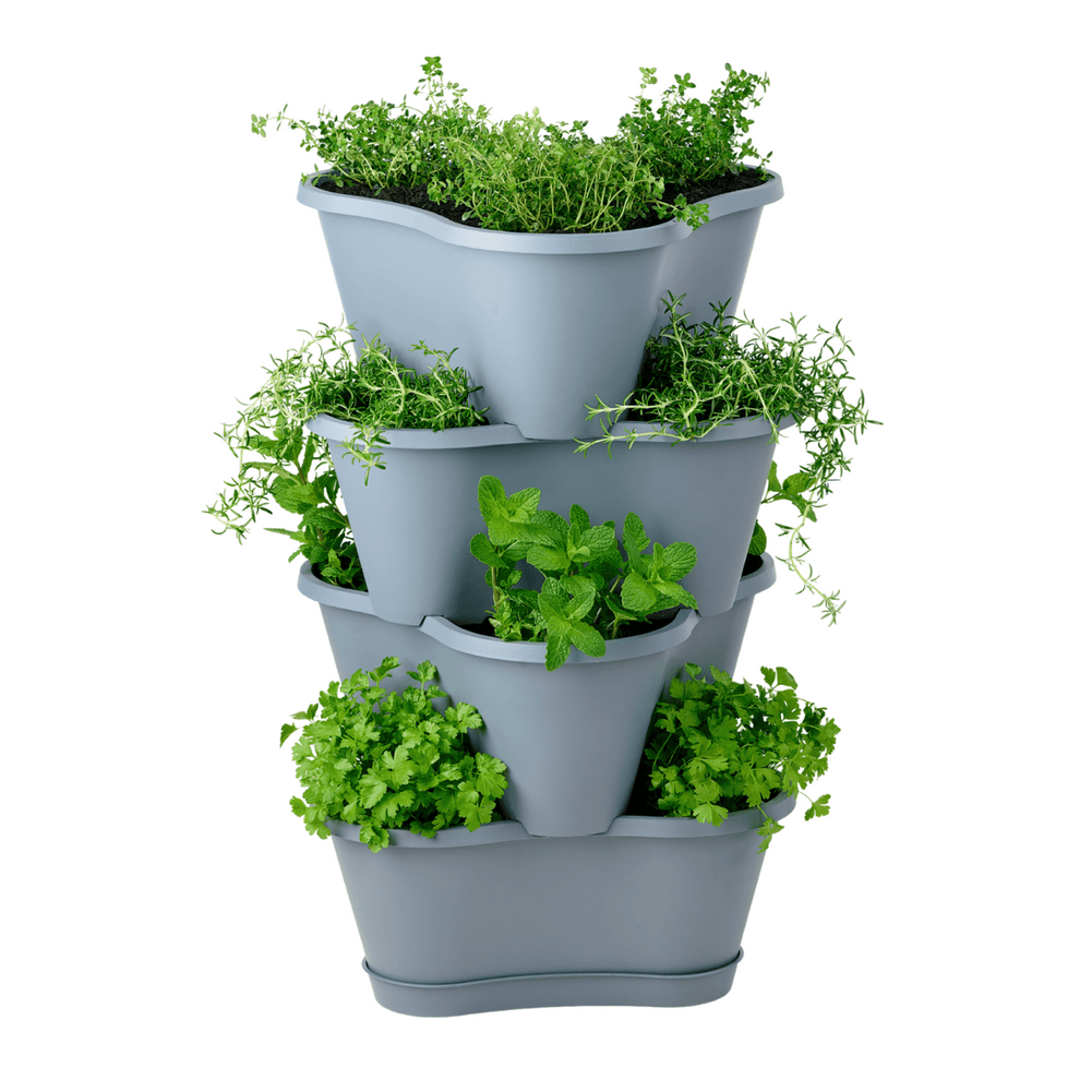 Triangle Stackable Planter Stackable Planter 4 Pack with Tray β mazeproducts