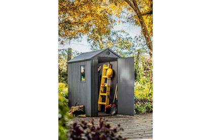 Keter Darwin 4x6 Garden Shed - Grey (1.3 x 1.9m)